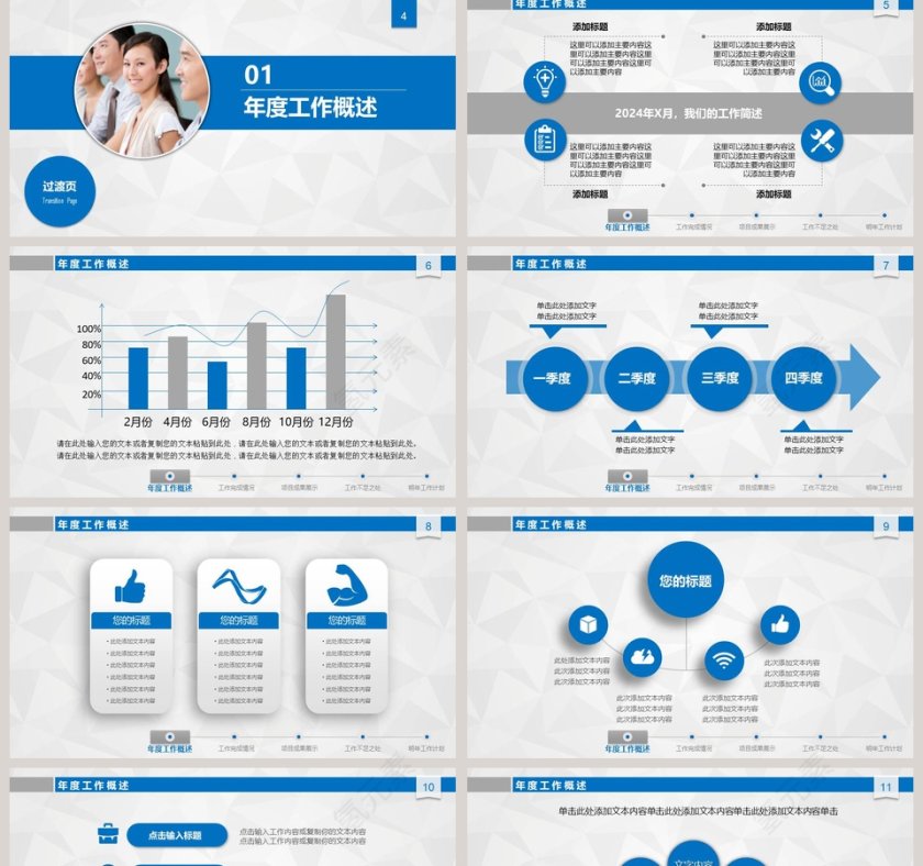 2019工作总结汇报新年计划PPT第2张