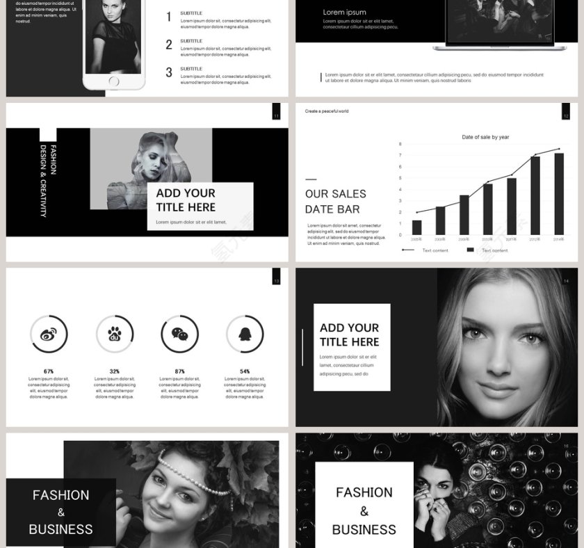 高端杂志风画册风ppt模板广告策划PPT模板 第3张