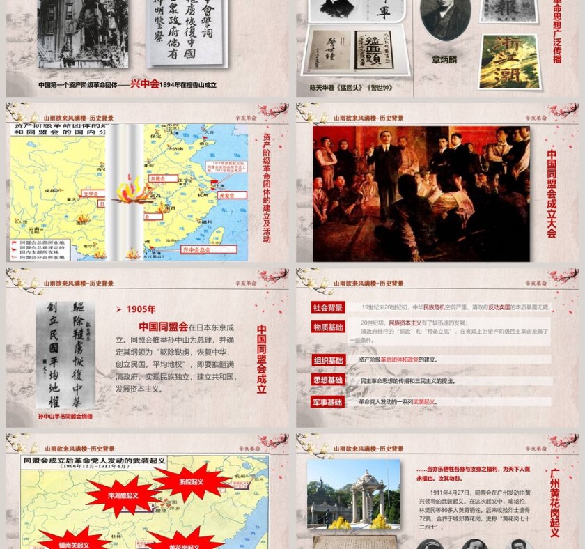 古风辛亥革命教师通用说课ppt模板第3张