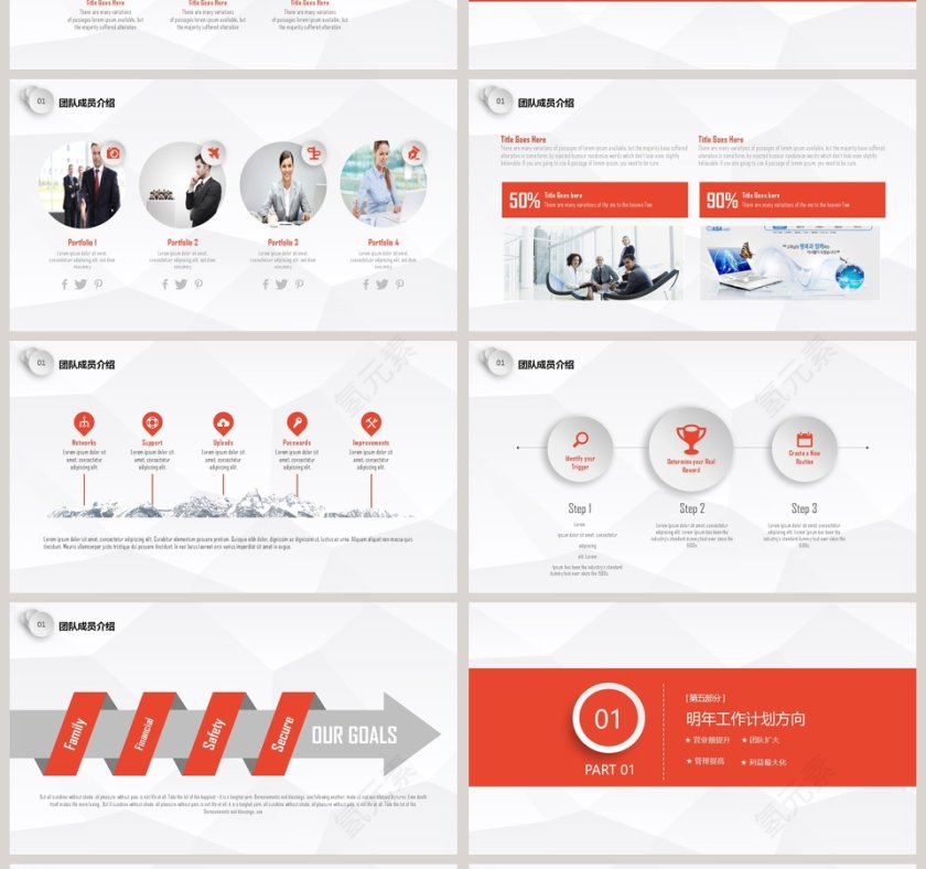 2018年终总结PPT模板新年计划述职报告ppt第4张