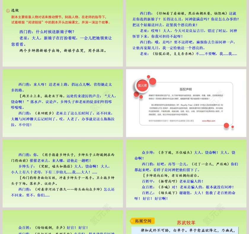 课文解析四年级语文上册西门豹治邺语文课件PPT第5张
