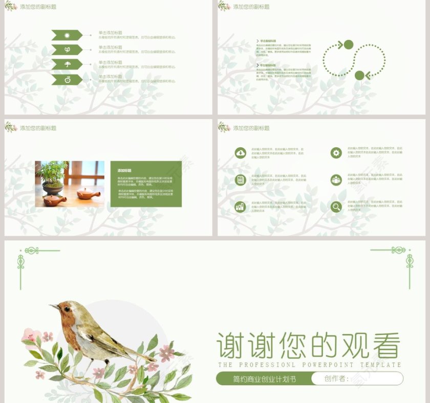 清新简约商业创业计划书PPT第5张