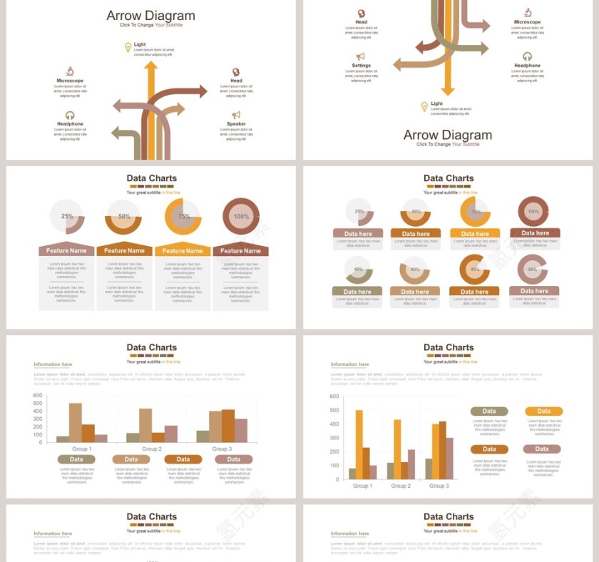 时间线步骤拼图可视化图表集PPT模板第5张