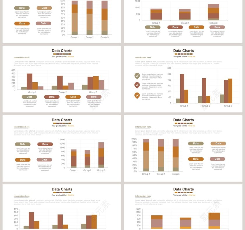 时间线步骤拼图可视化图表集PPT模板第6张