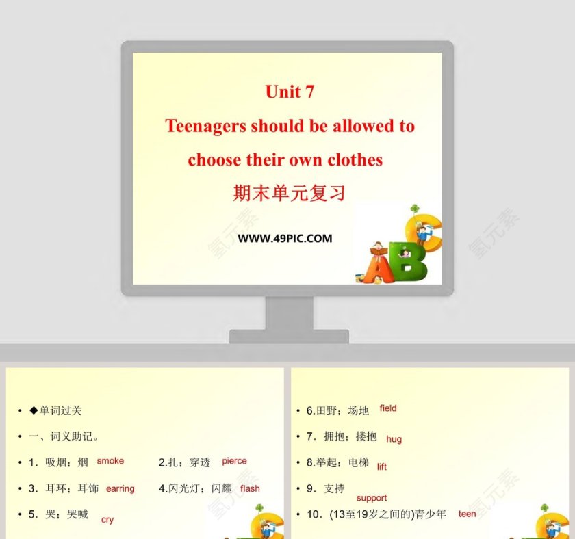 Unit 7-Teenagers should be allowed to choose their own clothes教学ppt课件第1张