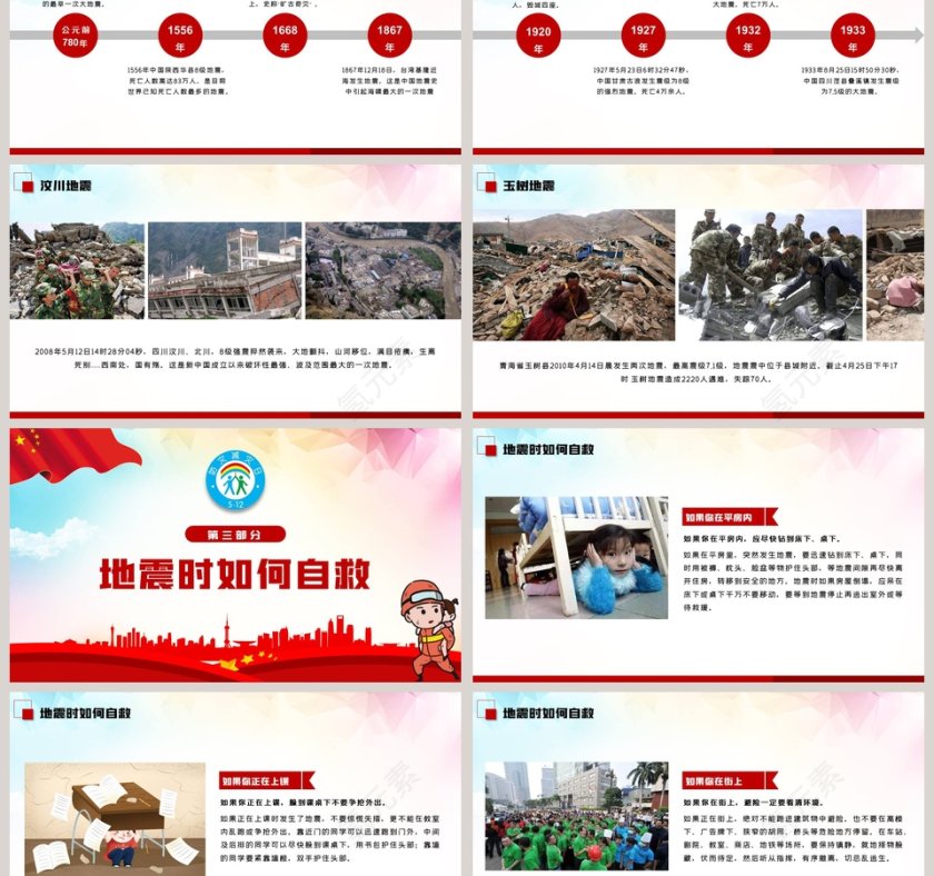 清新简约全国防灾减灾日PPT模板第3张