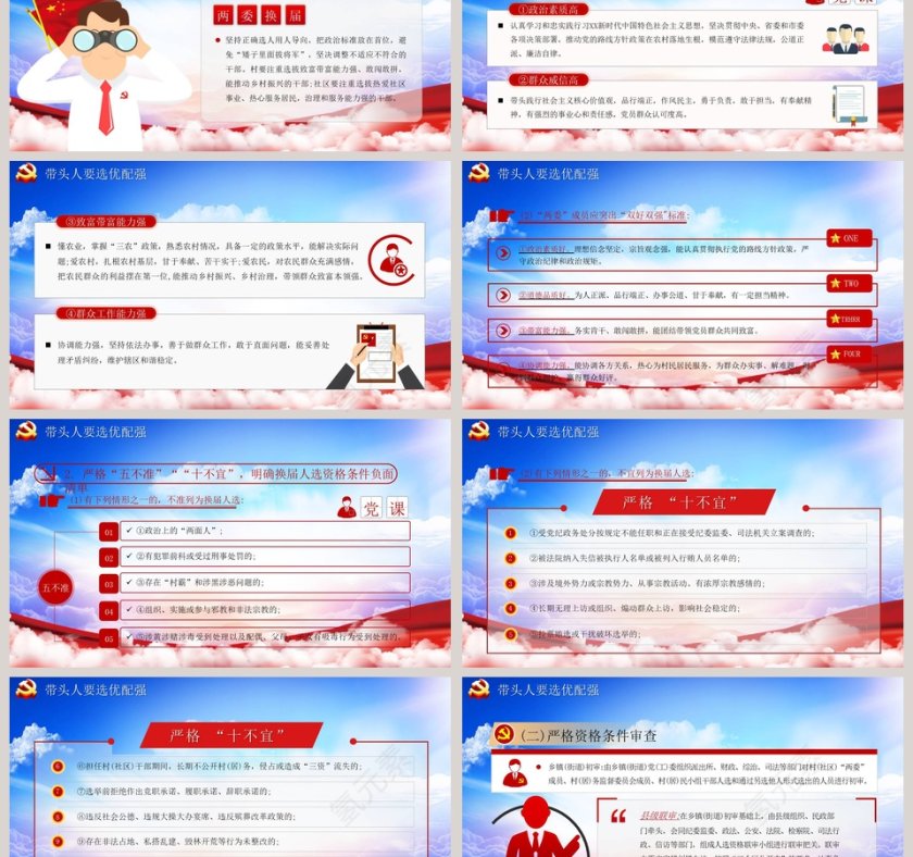 村两委换届工作专题PPT模板第3张