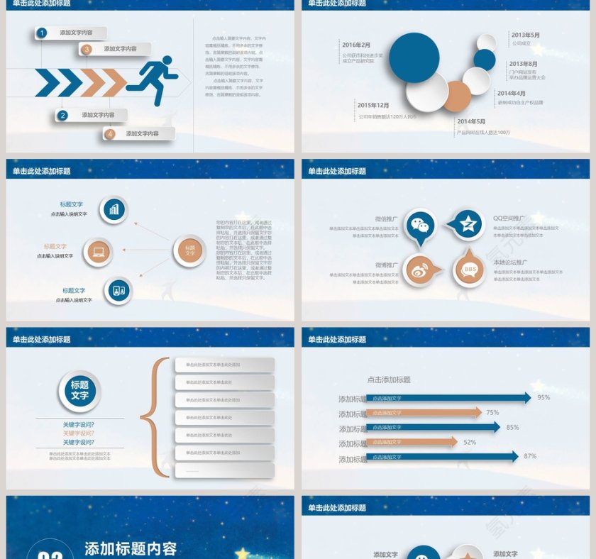油画风商务工作汇报PPT模板第2张