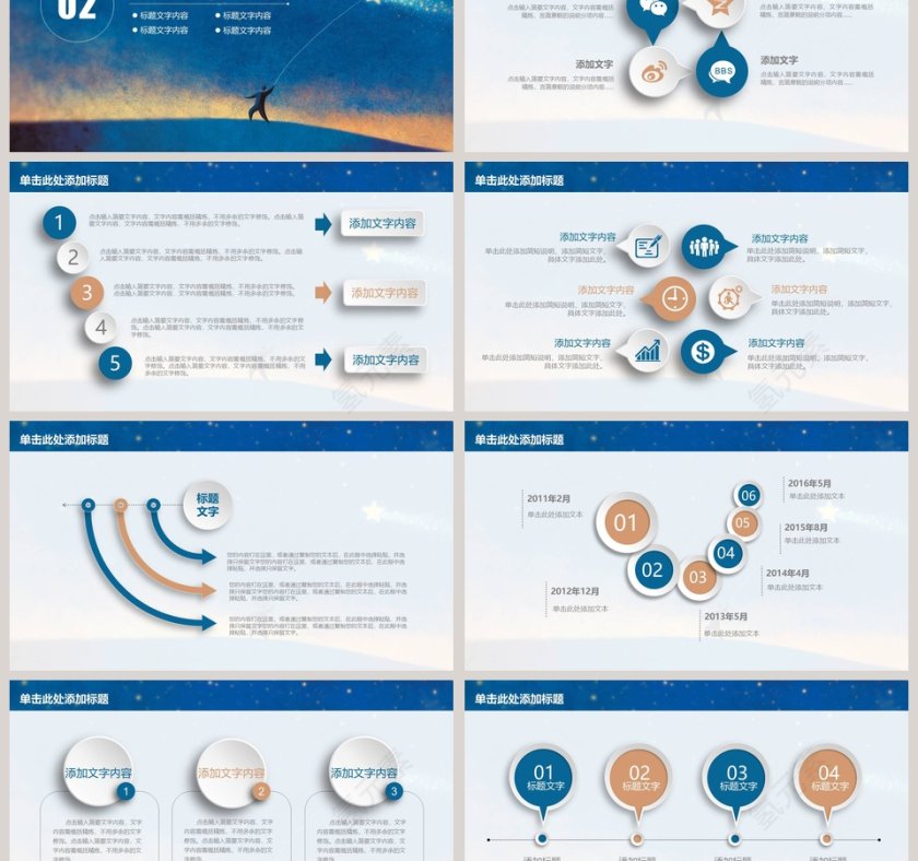 油画风商务工作汇报PPT模板第3张