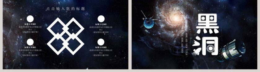宇宙科幻黑洞科技类通用PPT模板第5张