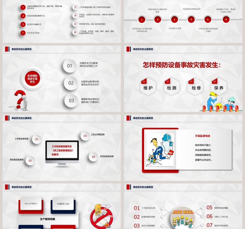 红色微粒体企业安全生产管理培训PPT模板安全生产PPT第6张