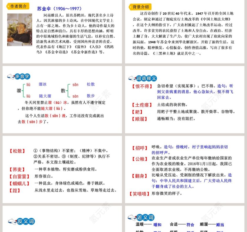 六年级语文上册三黑和土地PPT课件第2张