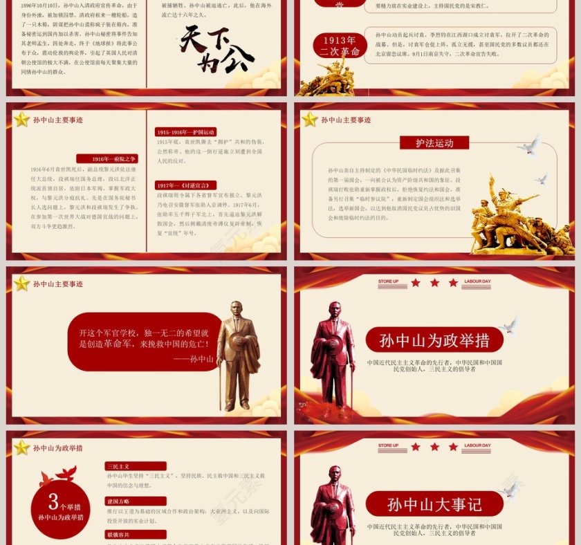 孙中山先生逝世94周年PPT第3张