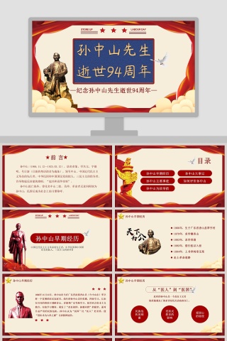 孙中山先生逝世94周年PPT