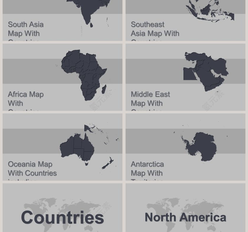 可编辑世界地图PPT第3张