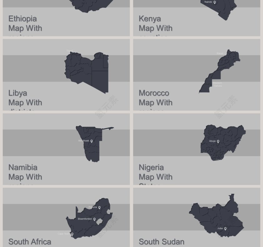 可编辑世界地图PPT第22张