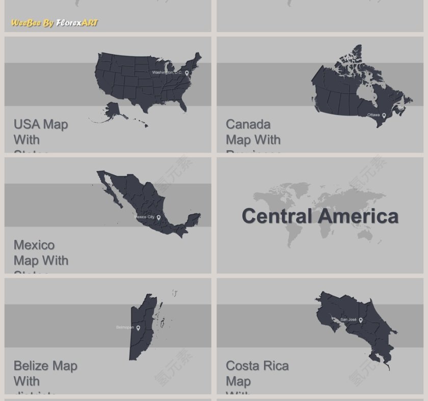 可编辑世界地图PPT第4张