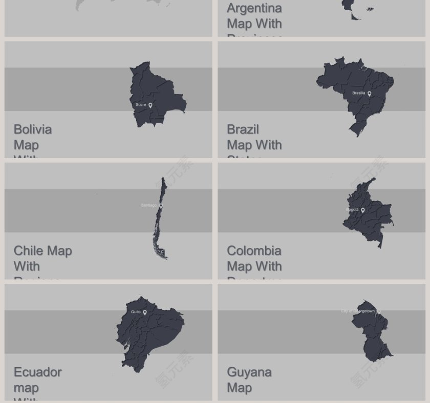 可编辑世界地图PPT第7张