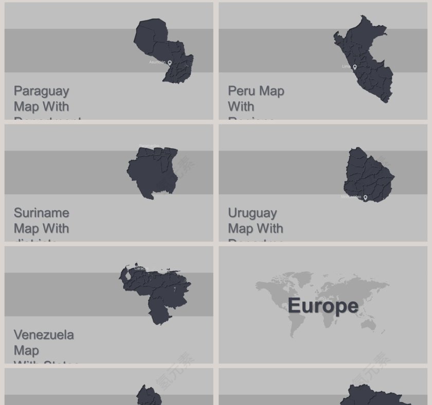 可编辑世界地图PPT第8张