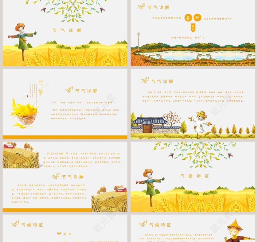 清新简约二十四节气主题芒种PPT第2张