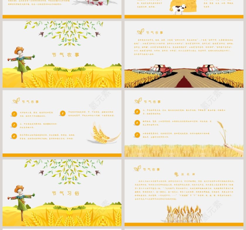 清新简约二十四节气主题芒种PPT第4张