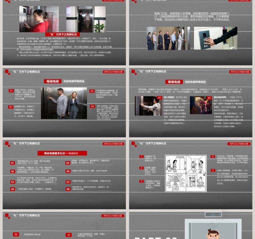 电梯礼仪培训企业商务礼仪培训课件PPT模板第2张