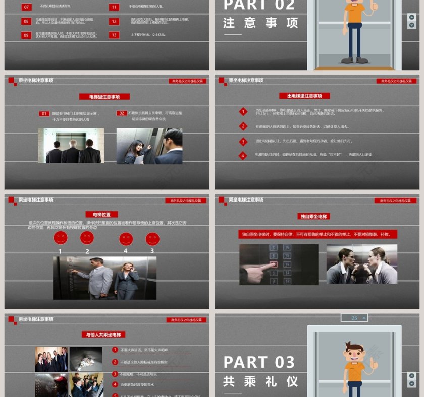 电梯礼仪培训企业商务礼仪培训课件PPT模板第3张