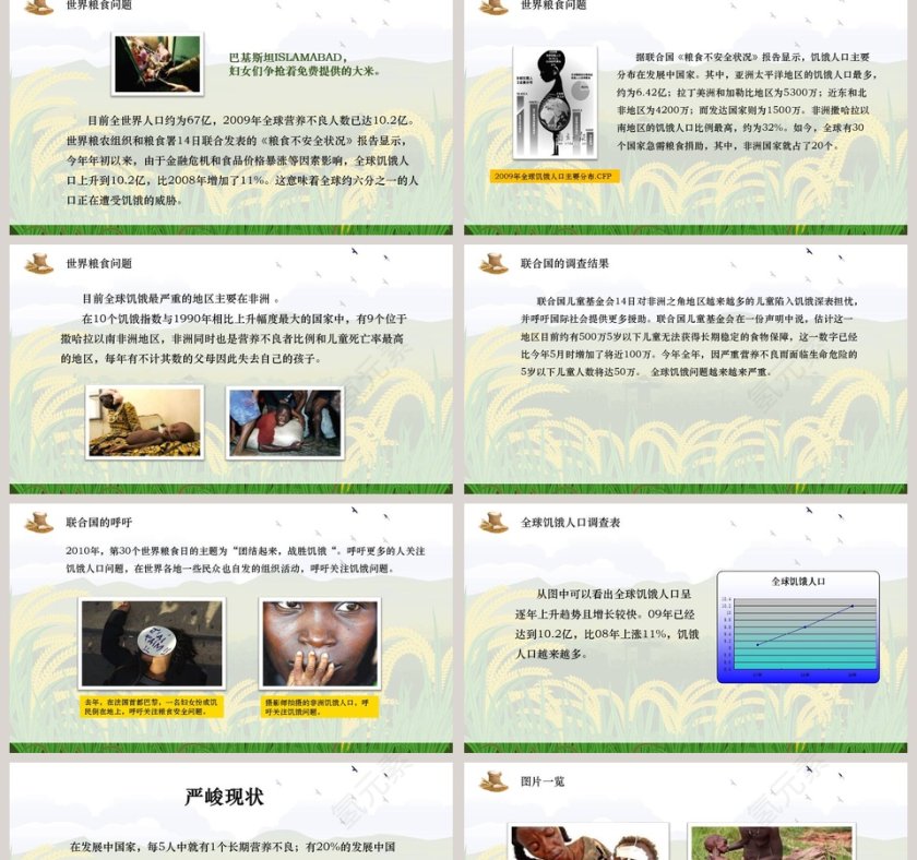 简约世界粮食日珍惜粮食PPT模板第2张