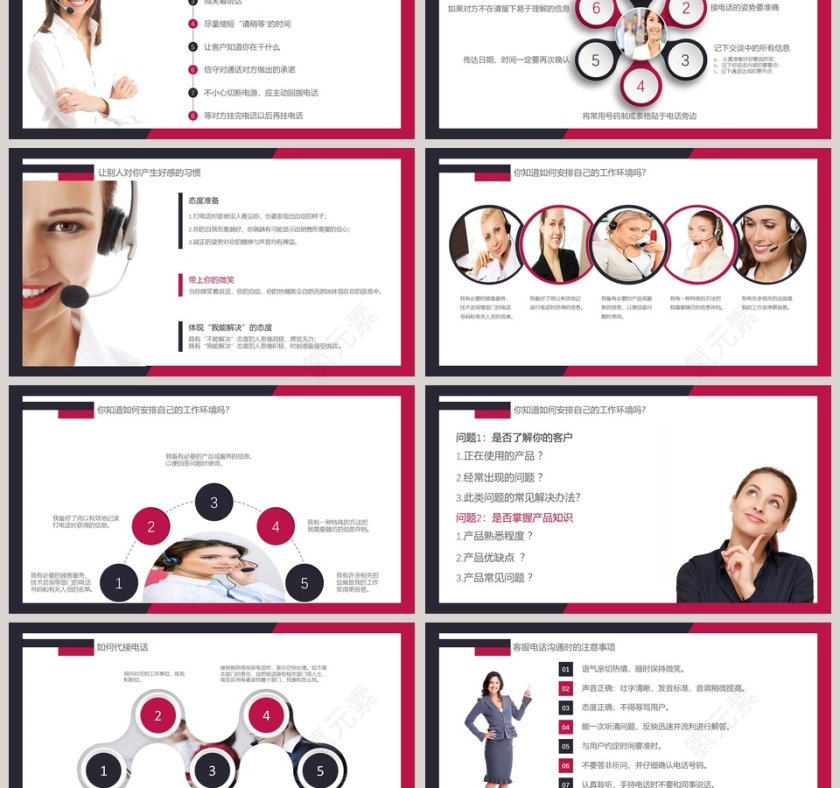 产品电话销售营销PPT模板客服培训PPT第3张