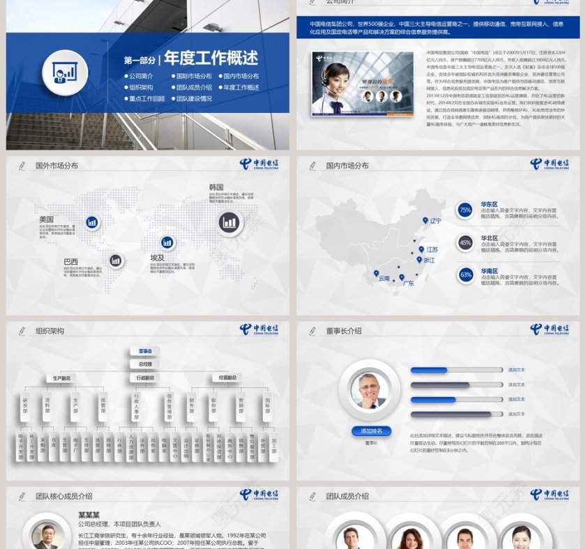 中国电信专用计划总结汇报PPT模板第2张