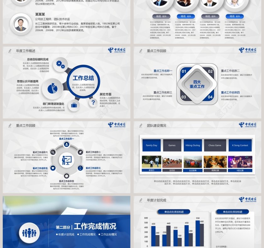 中国电信专用计划总结汇报PPT模板第3张