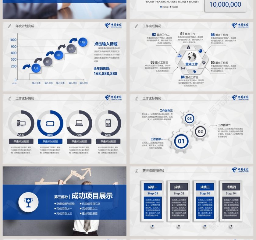 中国电信专用计划总结汇报PPT模板第4张