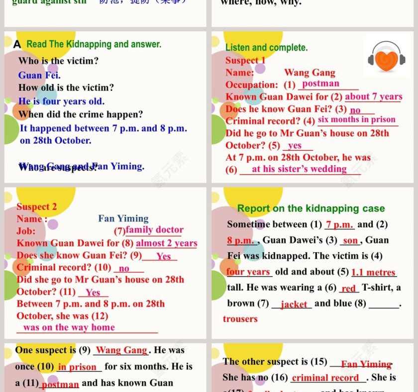  Integrated skills Unit 8 Detective stories PPT模板第2张