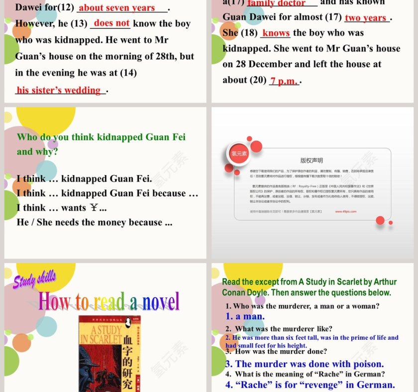  Integrated skills Unit 8 Detective stories PPT模板第3张