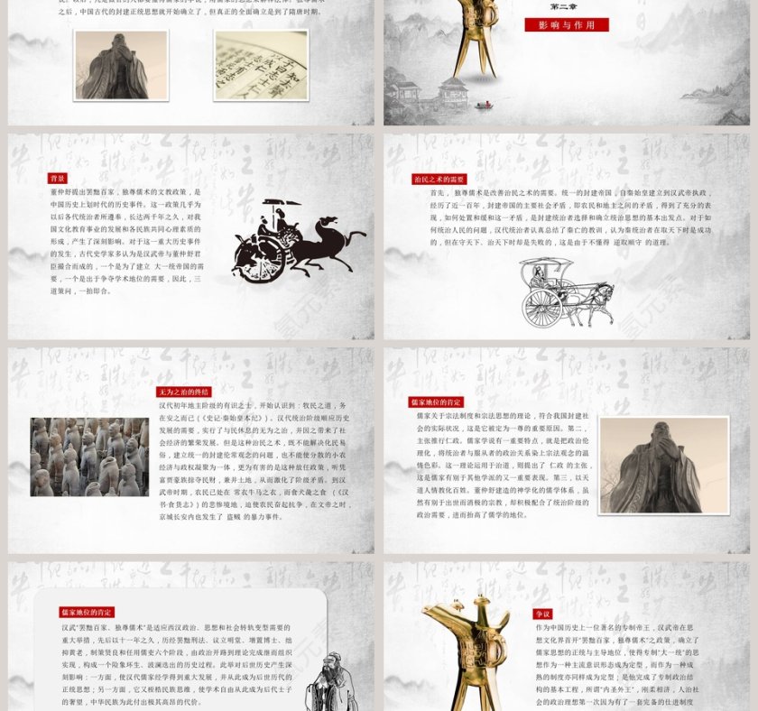 水墨画风罢黜百家独尊儒术第3张