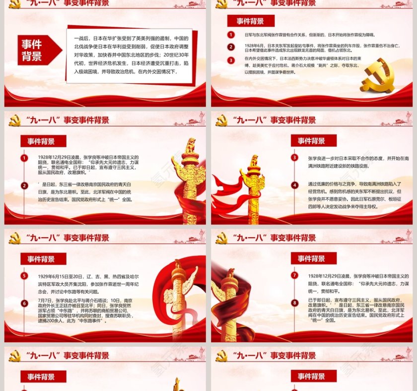 九一八事变国耻纪念日PPT模板第2张