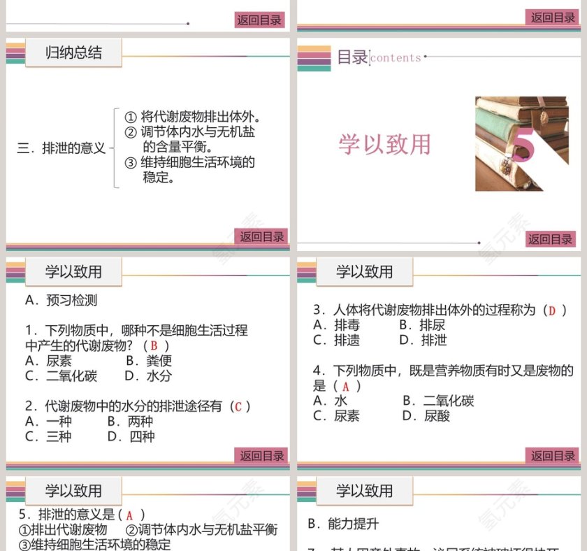 第十一章人体代谢废物的排出-人体产生的代谢废物教学ppt课件第4张