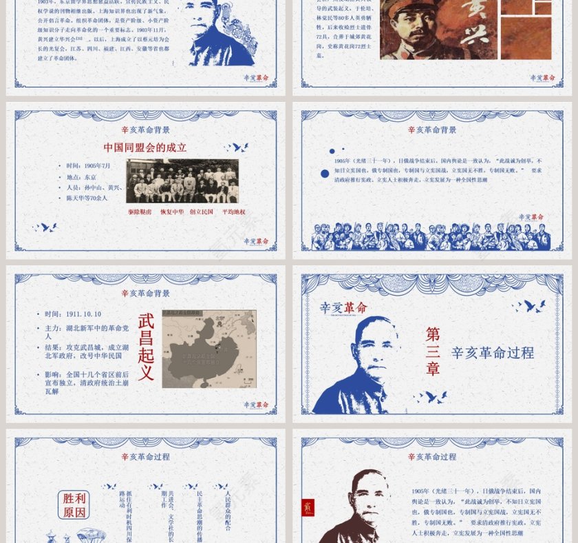 辛亥革命孙中山革命纪念日PPT模板   第3张