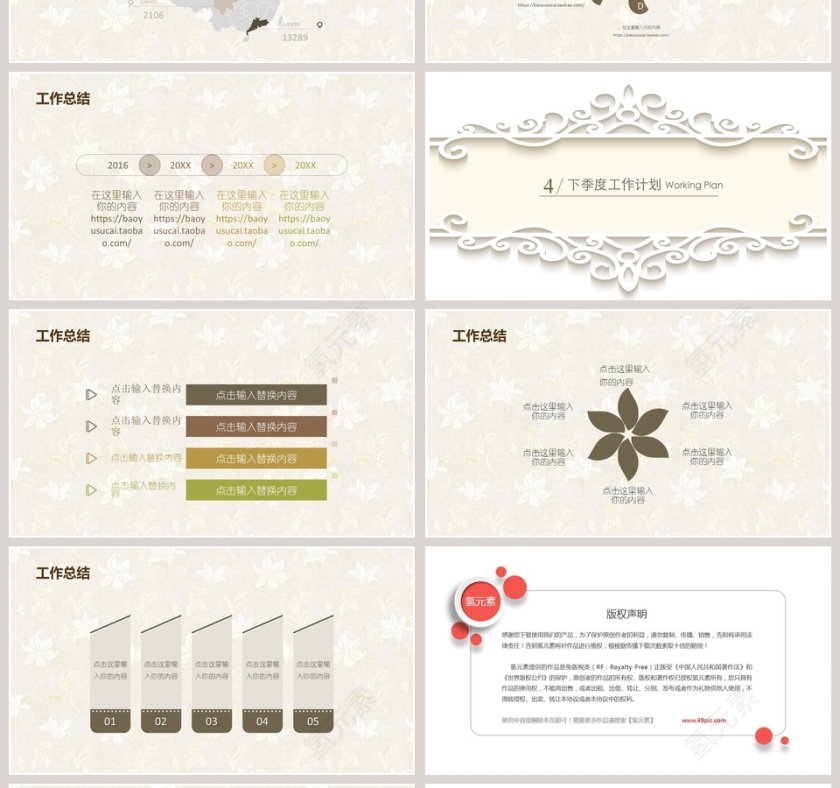 复古季度工作总结PPT模板第4张