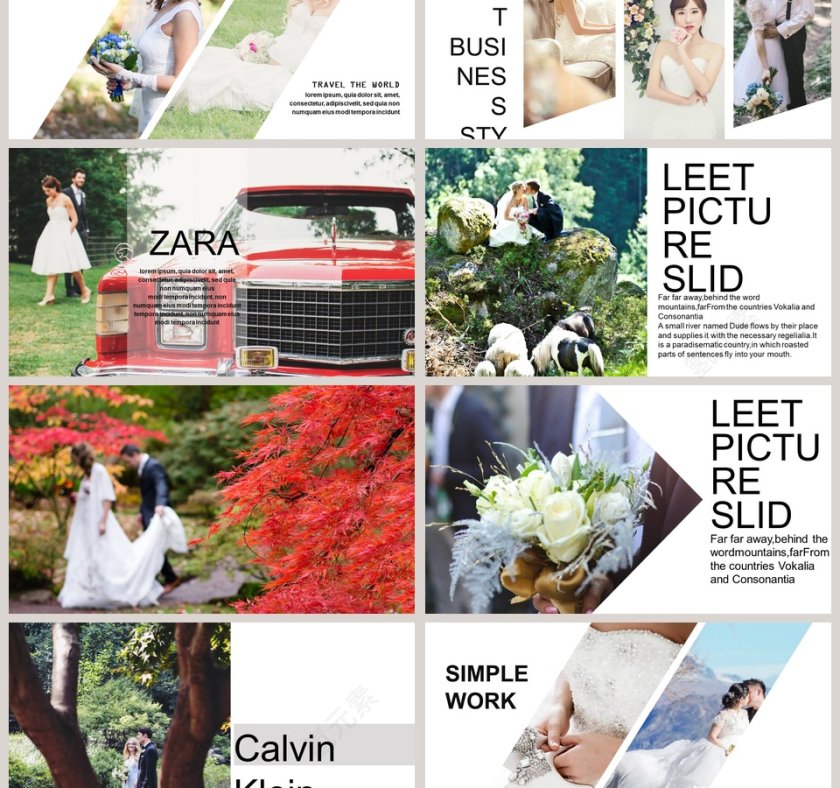 杂志风渐变婚礼画册婚礼快闪ppt模板第3张