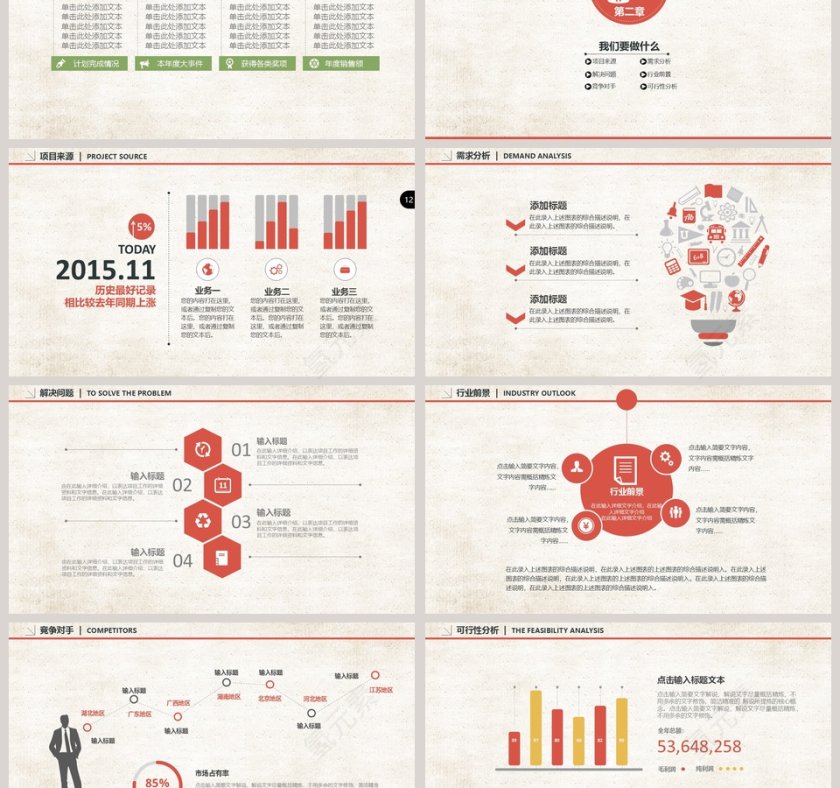 框架完整创业商业融资计划书PPT模板第3张