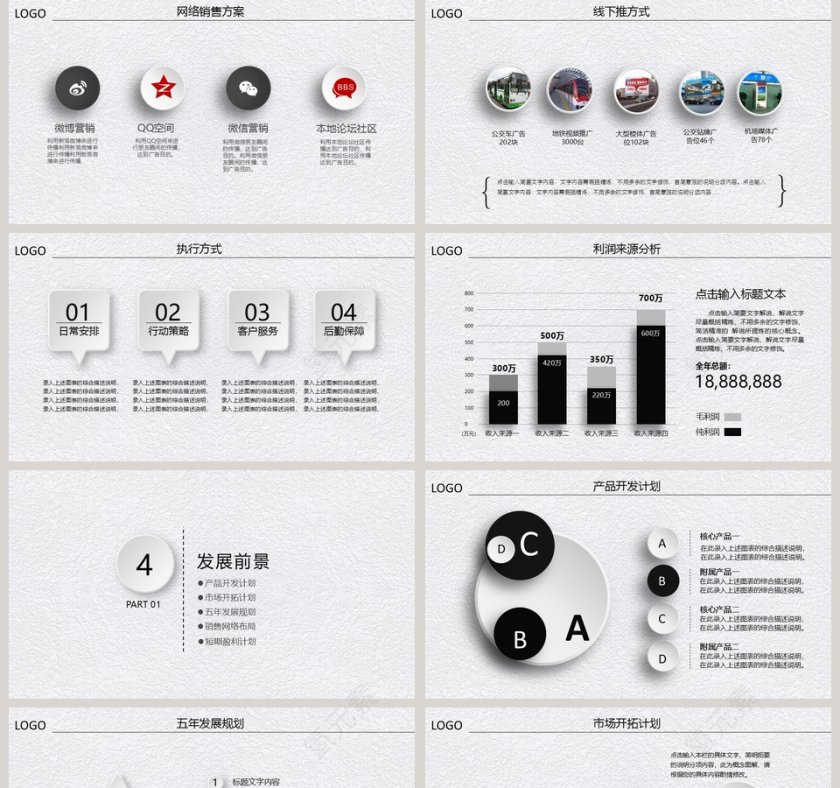 白色质感商业创业融资计划书PPT模板第5张