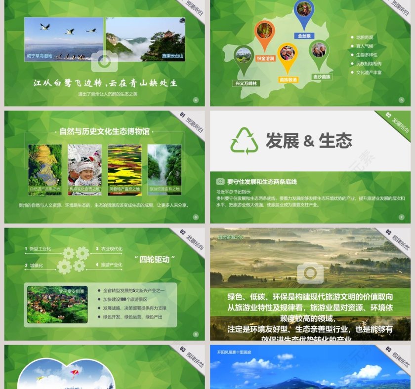 贵州旅游ppt模板 第2张