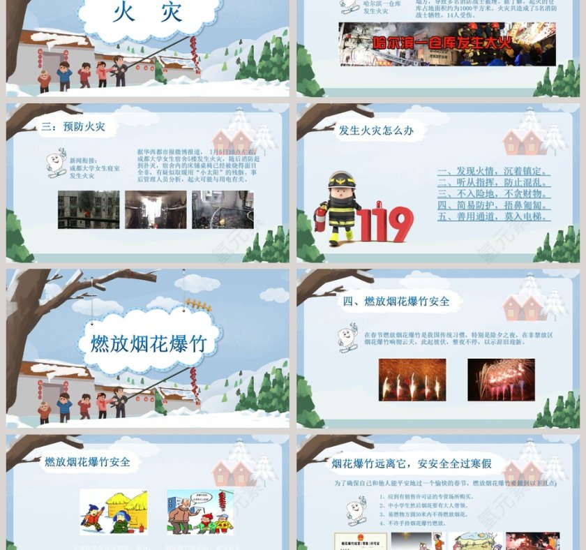 寒假安全教育欢乐寒假安全出行PPT模板第3张