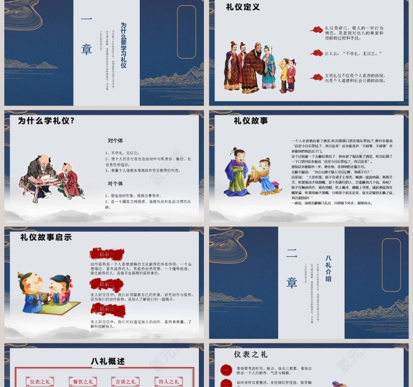 八礼四仪文明礼仪主题班会ppt第2张