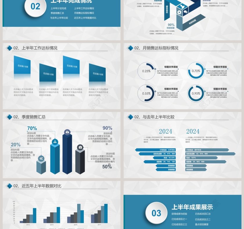 企业上半年工作总结汇报PPT第3张