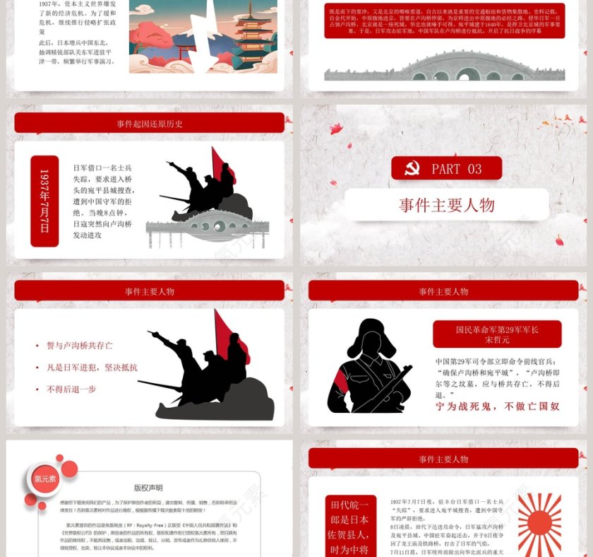 七七事变中国人民抗日战争纪念日PPT模板第3张