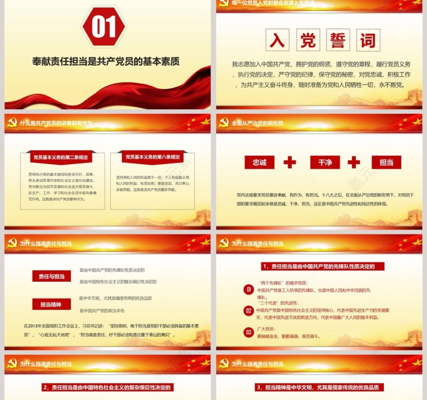 党支部党员党课学习培训做新时代合格党员PPT课件第2张