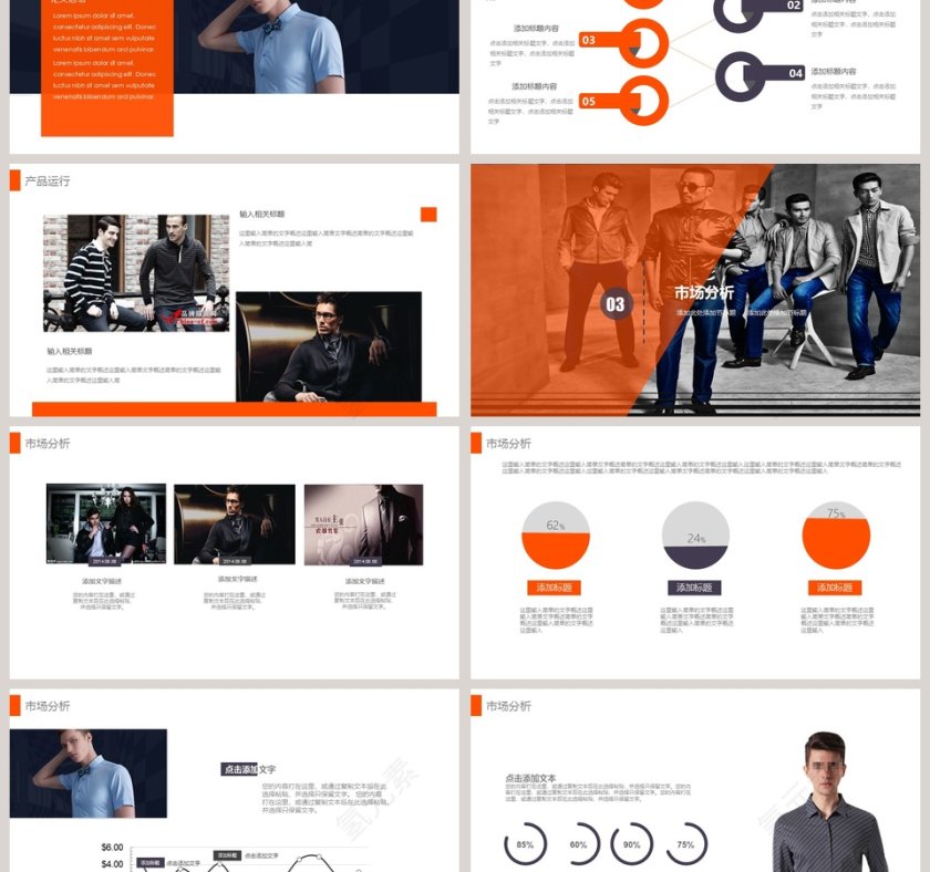 男士品牌服装模板PPT第3张