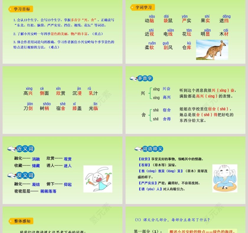 课文解读三年级语文上册美丽的小兴安岭语文课件PPT第2张